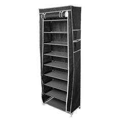 Room-Saving 10-Layers 9 Lattices Non-Woven Fabric Shoe Rack