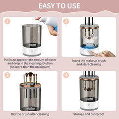 Cosmetic Brush Cleaner, 2025 Upgraded Electric Makeup Brush Cleaner Machine, Brush Blender, Brush Cleaner, Automatic Spinning Makeup Brush Cleaner