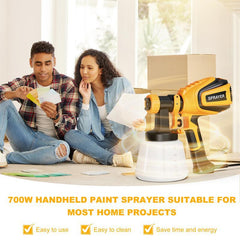 PAINT Paint Sprayer, 700W HVLP Paint Sprayer with Cleaning & Blowing Joints, 4 Nozzles and 3 Patterns, Easy to Clean, for Furniture, Cabinets, Fence, Walls, Door, Garden Chairs Etc. VF803 Outdoorfun Heavy Duty Paint Sprayer