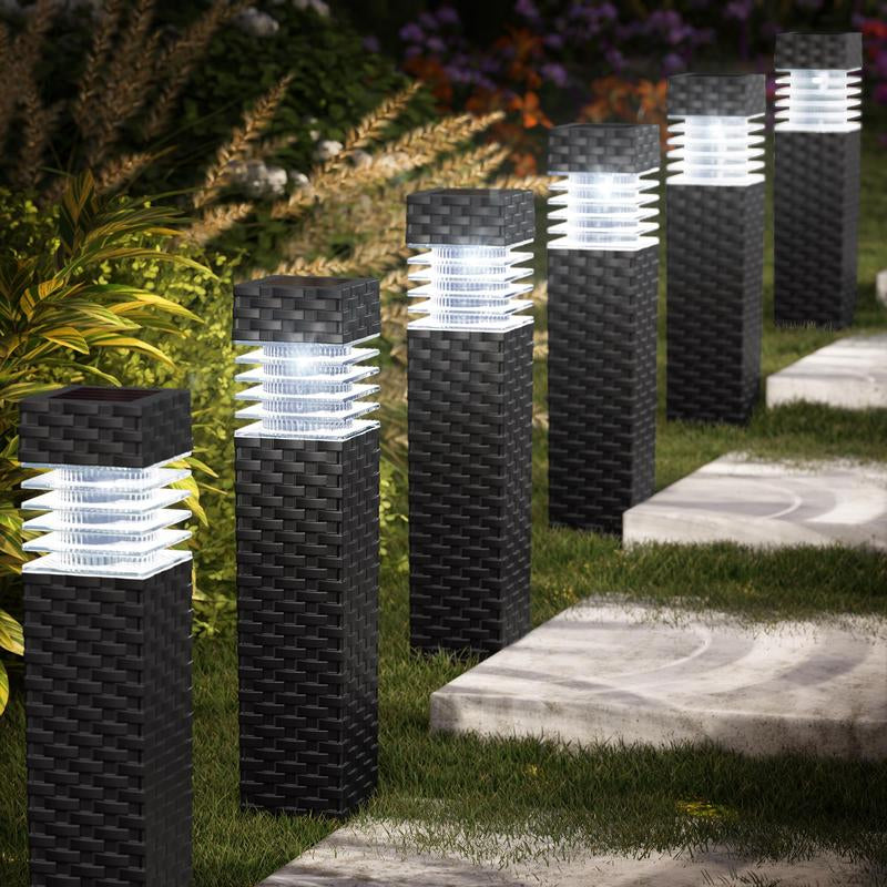 6 Pack Outdoor Solar Pathway Lights Walkway Solar Garden Lights Solar Landscape Lights Outdoor Yard Lighting