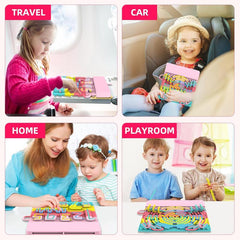 Extra Large Sensory Activity Board, Sensory Fidget Toys for Kids & Adults, Calming Sensory Toys for Autism, ADHD, Anxiety, Stress | Kids Airplane Travel Essentials | Storage Bag & 28 Strings