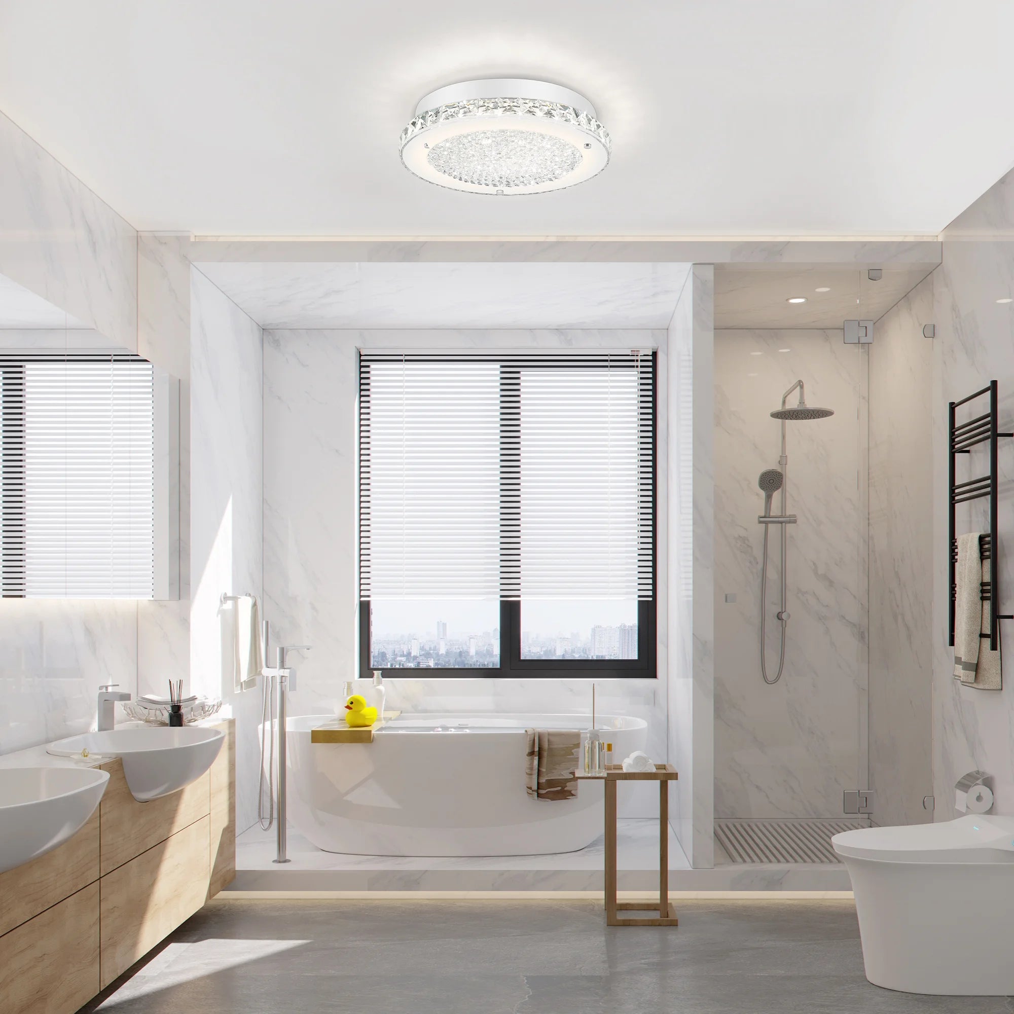LED Kitchen Light Fixture for Ceiling Light Fixture,11 Inch Crystal Ceiling Light for Bathroom Hallway Living Room Dimmable 4000K Super Bright