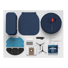 Dustin Wi-Fi Connected Self-Emptying Robot Vacuum and Mop, Navy