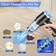 2-In-1 Handheld Cordless Home Vacuum Cleaner, Car Cordless Vacuum Cleaner, Powerful Suction Handheld Cordless Vacuum Cleaner for Home, Car and Desktop Cleaning