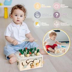 Baby Tissue Box Toy - Wooden Montessori Toys , Educational Baby Toys for Preschool Learning Fine Motor Skills, Activity Cube Sensory, Multifunctional Stuffers Learning Toy