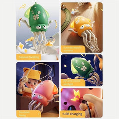 Electric Dancing Octopus Toy, Electric Automatic Obstacle Avoidance Octopus with Rod, with LED Lights & Music