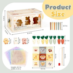 Baby Tissue Box Toy - Wooden Montessori Toys , Educational Baby Toys for Preschool Learning Fine Motor Skills, Activity Cube Sensory, Multifunctional Stuffers Learning Toy