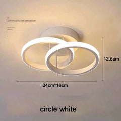 Modern LED Ceiling Light 2 Rings Creative Design Ceiling Lamp Indoor Lighting Fixtures Hallway Balcony Aisle Office Light