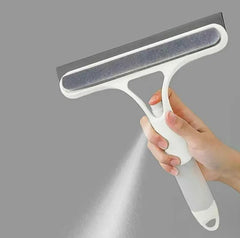 3 in 1 Window Cleaning Scraper, Squeegee and Scrubber with Spray, Multifunctional Household Cleaning Tool, Car Windshield Cleaner,Lightweight Silicone Microfiber Wipe