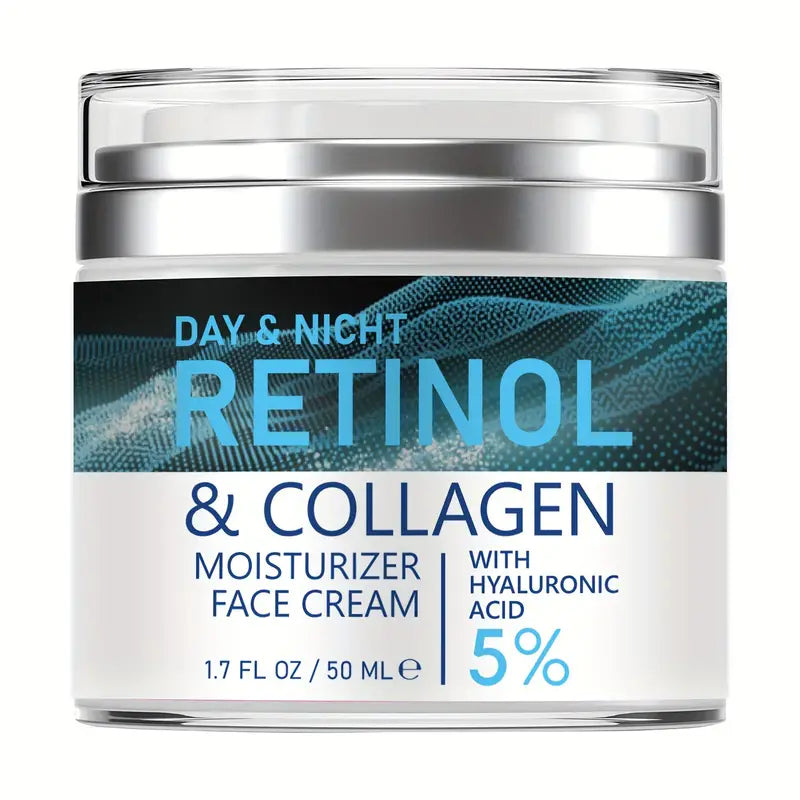 Day and Night Retinol & Collagen Moisturizer Face Cream W Hyaluronic Acid 1.7Oz