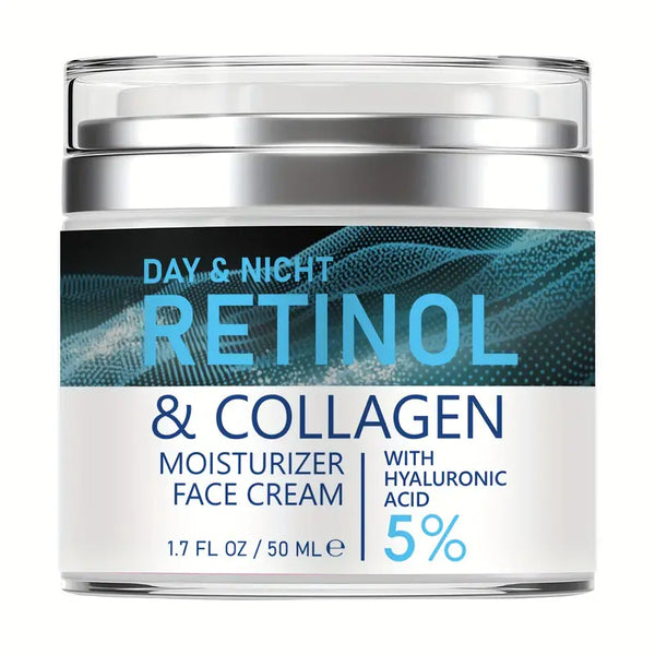 Day and Night Retinol & Collagen Moisturizer Face Cream W Hyaluronic Acid 1.7Oz