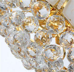 23.6Inch Lotus LED Crystal Ceiling Lighting Chandelier with Remote,Luxury Flush Mount Ceiling Light Pendant Lamp Fixture for Livingroom Bedroom