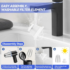 2-In-1 Handheld Cordless Home Vacuum Cleaner, Car Cordless Vacuum Cleaner, Powerful Suction Handheld Cordless Vacuum Cleaner for Home, Car and Desktop Cleaning