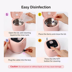 Melodysusie Ultrasonic Cleaner with Sterilization, 2-In-1 Machine for Manicure, Home & Salon