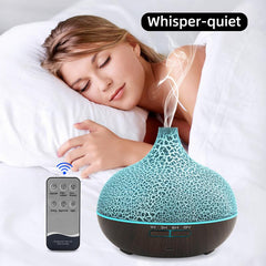 Air Humidifier and Essential Oil Diffuser Combo, Ultrasonic Cool Mist Humidifier for Large Room Bedroom, Remote Control, Ultra Quiet, Auto Shut-Off
