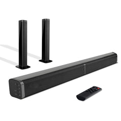 2 in 1 Separable Sound Bars for TV, Bluetooth 5.0 Surround Sound System for TV Wireless Connect, 37 Inch Soundbar for Home Theater, Arc/Optical/Usb Cables & Remote TV Speakers, Wall Mountable
