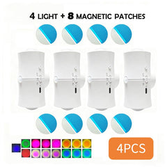 Smart RGB Motion Sensor Night Light, Magnetic LED Wall Sconce, USB Rechargeable Dimmable Ambient Lighting for Bedroom, Hallway, Stairs, Wardrobe, Entryway Home Decor
