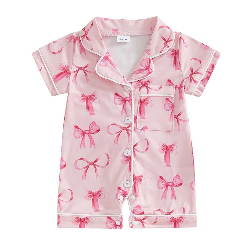 Infant Summer Pajamas for Newborns - Button Down Romper Sleepwear for Boys and Girls