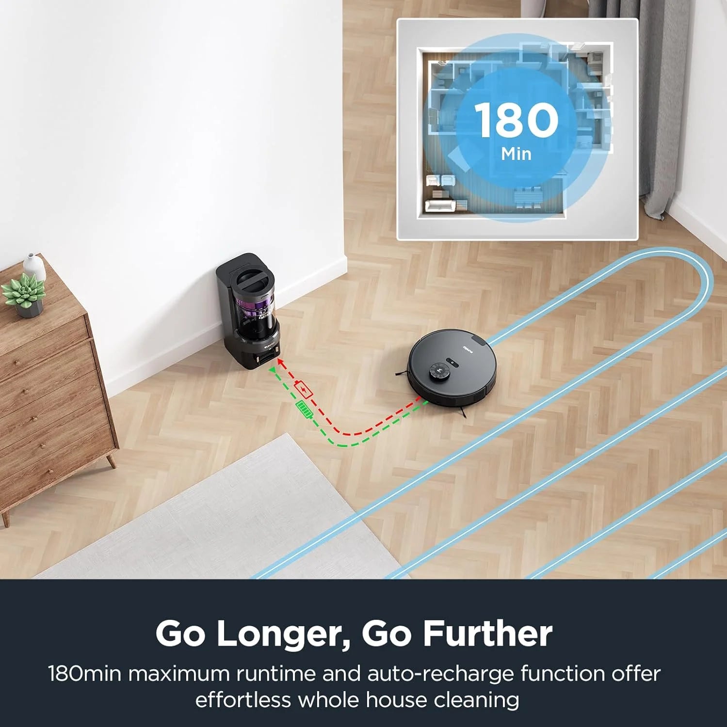 EUREKA E10s Robot Vacuum and Mop Combo, Bagless Self-Emptying Station, 4000pa Suction&Auto Lifting Mop, 45-Day Capacity, , Smart LiDAR Navigation For Carpet, Hard Floors, Pet Hair, App Controlled