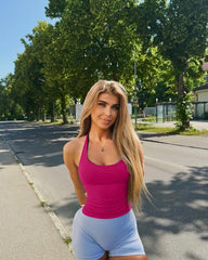 TRYTO Impact Halter Top Sports Yoga Tanks Women Workout Fitness Gym Outdoor Running Tank Tops