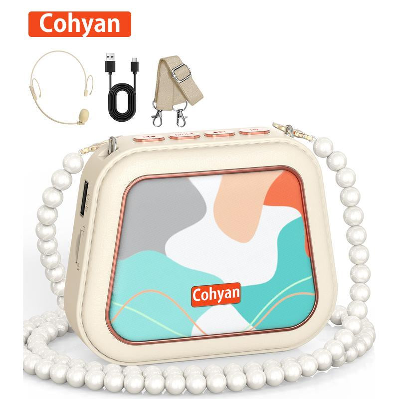 [COHYAN] K20 Voice Amplifier for Teacher,Portablebluetooth Wired Voice Amplifier with Microphoneheadset and Speaker, Mini Voice Amplifier Forclassroom,Speech,Training,Tour Guide,Mini Bagdesign