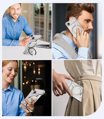 Oatsbasf Phone Case for Iphone 17 Pro/Pro Max/17 Air with 360 ° Rotatable Stand Metal Frameless Magsafe Protective Shockproof