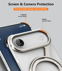 Oatsbasf Phone Case for Iphone 17 Pro/Pro Max/17 Air with 360 ° Rotatable Stand Metal Frameless Magsafe Protective Shockproof