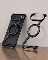 Oatsbasf Phone Case for Iphone 17 Pro/Pro Max/17 Air with 360 ° Rotatable Stand Metal Frameless Magsafe Protective Shockproof