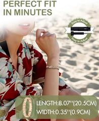 City Fashion Copper Bracelets for Women, Ultra Strength Magnetic Bracelet with 3800 Gauss Magnets & Sparkling Cubic Zirconia, Adjustable,Charm Bracelet Rhinestone Decorated Bangle