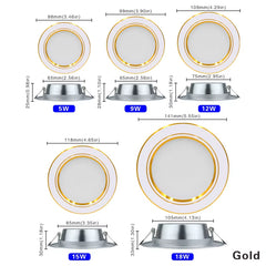 10Pcs/Lot Led Downlight 220V Ceiling Light 5W 9W 12W Recessed down Light round Led Panel Light 15W 18W Spotlight Indoor Lighting