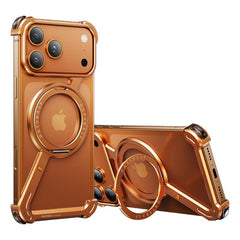 Oatsbasf Phone Case for Iphone 17 Pro/Pro Max/17 Air with 360 ° Rotatable Stand Metal Frameless Magsafe Protective Shockproof
