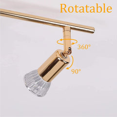 Modern 4-Light Track Lighting Kit, Flush Mount Wall/Ceiling Spot Lights Fixture, LED Track Light with Gold Flexibly Rotatable Light Head for Kitchen Living Room, 4×GU10 Bulb (Included)