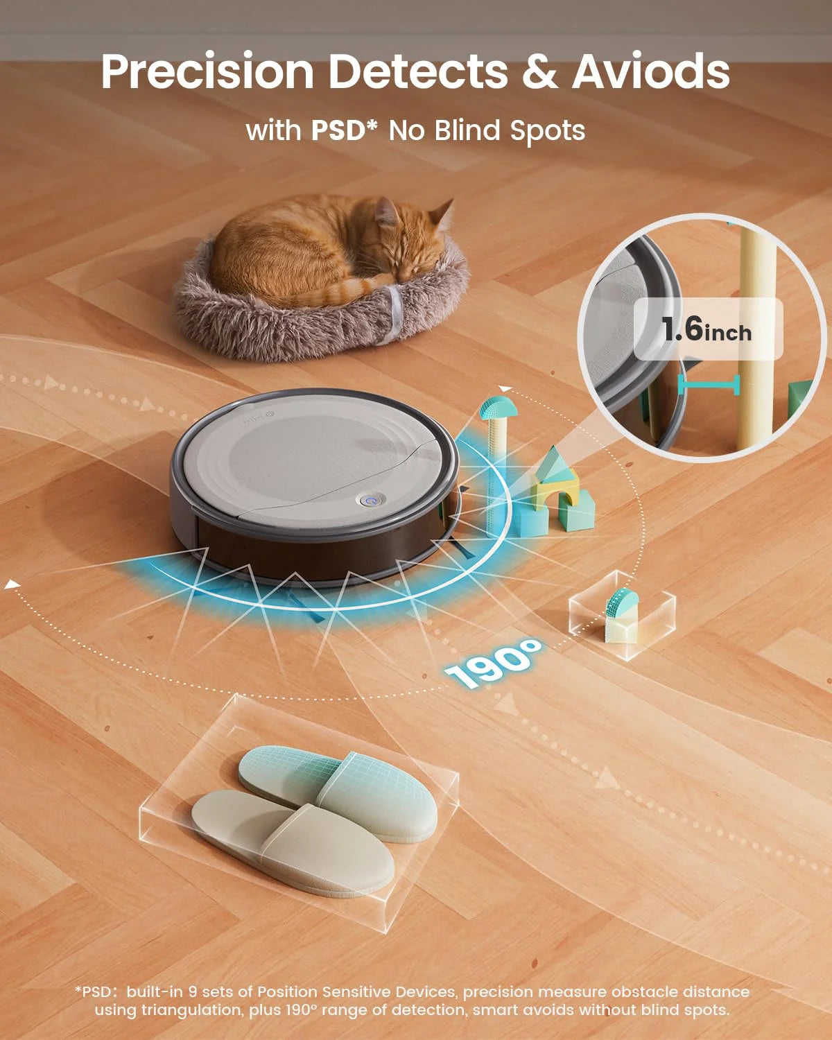 Robot Vacuum Cleaner with 4500Pa Suction, App/Remote/Voice Control,Ideal for Pet Hair, M310