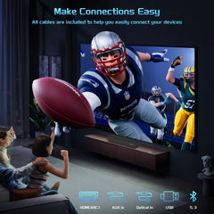 Sound Bar for TV, 100W Soundbar with Dolby Digital, HDMI, Bluetooth 5.3