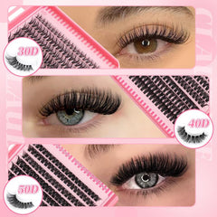 Lashes Lash Clusters Eyelashes Lash Clusters Extensions Kit Eyelash Extension Kit Eye Lashes, Lash Extension Kit Lashes Clusters Kitwispy Manga Lashes, Individual Lashes Eyelash Extension Lashes Halloween Makeup 30D40D50D, D Curl 9-16Mm Mixed Length