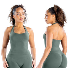 TRYTO Impact Halter Top Sports Yoga Tanks Women Workout Fitness Gym Outdoor Running Tank Tops