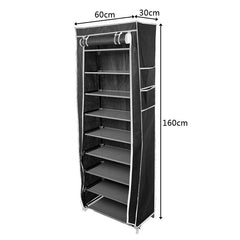 Room-Saving 10-Layers 9 Lattices Non-Woven Fabric Shoe Rack