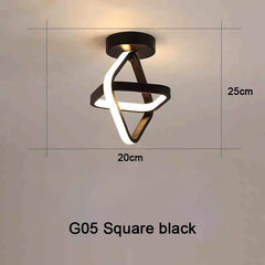 Modern LED Ceiling Light 2 Rings Creative Design Ceiling Lamp Indoor Lighting Fixtures Hallway Balcony Aisle Office Light