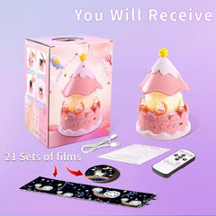 21 Sets of Films Projector Night Light for Kids, Star Projector for Bedroom, Ceiling, Kids Night Light with 360° Rotation Dimmable for Girls Boys, Birthday, Christmas, Nursery, Room Decor