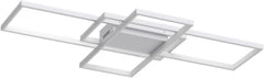 Modern Ceiling Light Dimmable LED Chandelier with Remote Control,50W 3-Layer Square Ceiling Lamp Acrylic Flush Mount Ceiling Lights Fixtures for Bedroom Dining Living Room Kitchen(White)