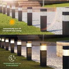 6 Pack Outdoor Solar Pathway Lights Walkway Solar Garden Lights Solar Landscape Lights Outdoor Yard Lighting