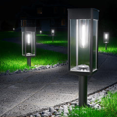 Elegant Solar Pathway Lights Modern Luxury | Auto On/Off & Waterproof | for Garden, Yard & Driveway,Solar Outdoor Lights,Solar Floor Lamps Outdoor Lights,Decorative,Rechargeable,Solar Lights,Lights,Light