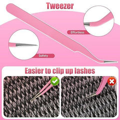 320PCS Lash Clusters DIY Lash Extensions Kit Individual Lashes Clusters 40D D Curl Eyelash Extension Kit with Applicator and Lash Bond & Seal, Lash Tweezers, Clusters Lash Glue Remover Mix 9-16Mm (40D-320 KIT)