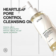 [Anua Official Shop] Heartleaf Pore Control Cleansing Oil 6.76 Fl Oz. (200Ml) ｜Hypoallergenic Makeup Remover, Facial Oil Cleanser, Face Wash, Korean Skincare, Gentle