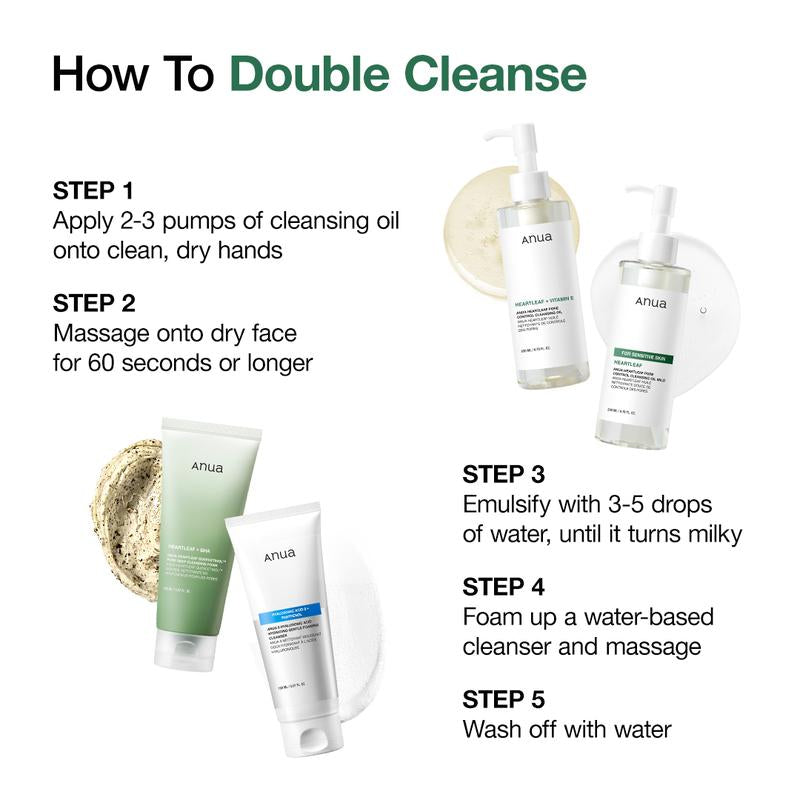 [Anua Official Shop] Heartleaf Pore Control Cleansing Oil 6.76 Fl Oz. (200Ml) ｜Hypoallergenic Makeup Remover, Facial Oil Cleanser, Face Wash, Korean Skincare, Gentle