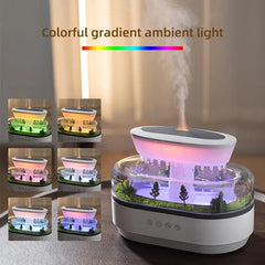 Homebetta Mini Landscape Aromatherapy Humidifier – Quiet Mist Diffuser with Night Light & Touch Control – Aesthetic Gift for Bedroom, Office, or Holiday Decor