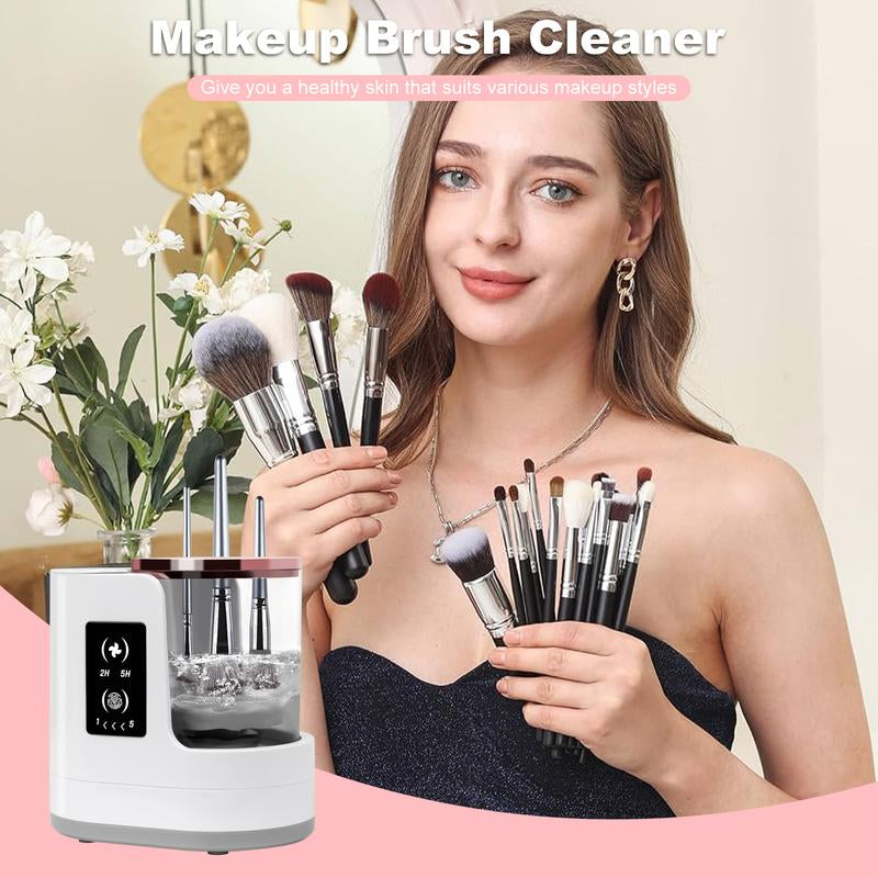 3-In-1 Electric Makeup Brush Cleaner & Dryer: Fast, Hands-Free Cleaning + Drying for All Brush Sizes with USB Portability