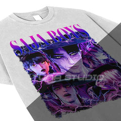 Saja Boys Kpop Demon Hunters Girl Dinner Shirt, Saja Boys Jinu Abs Mystery Romance Baby Korean T-Shirt Sweatshirt Hoodie Gift for Fan Fabric Top