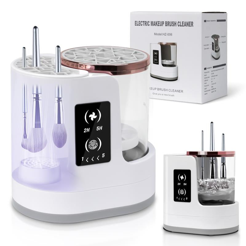 3-In-1 Electric Makeup Brush Cleaner & Dryer: Fast, Hands-Free Cleaning + Drying for All Brush Sizes with USB Portability