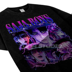 Saja Boys Kpop Demon Hunters Girl Dinner Shirt, Saja Boys Jinu Abs Mystery Romance Baby Korean T-Shirt Sweatshirt Hoodie Gift for Fan Fabric Top